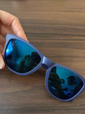 Oakely Frogskins Matte Navy Blue Mirrored Sunglasses | Unisex | Good Condition